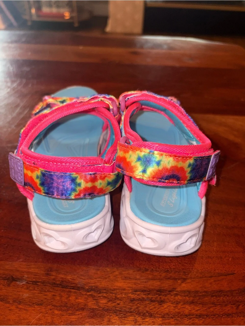 Skechers Kids Tie-Dye Pink & Blue Light-Up Sandals